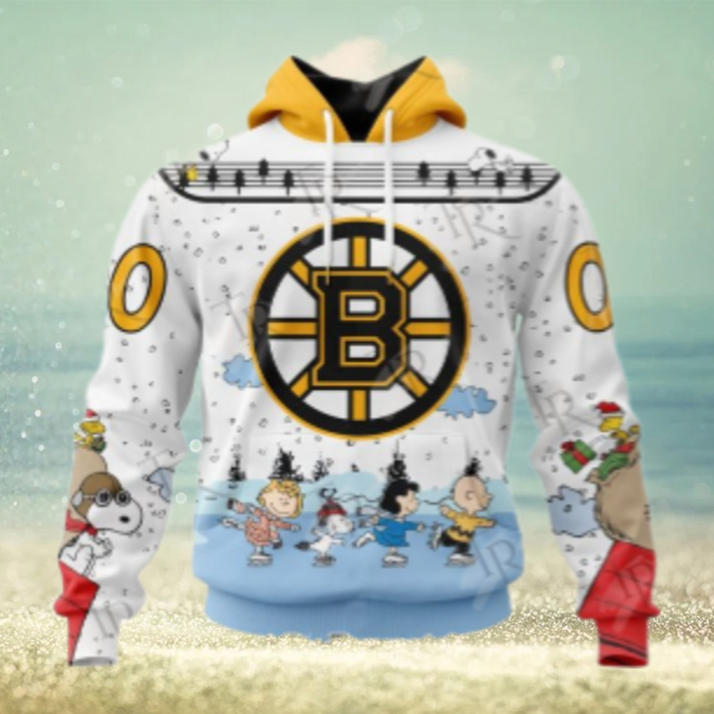 NHL Boston Bruins Special Peanuts Ice Skating Design Hoodie NHL Boston Bruins Special Peanuts Ice Skating Design Hoodie