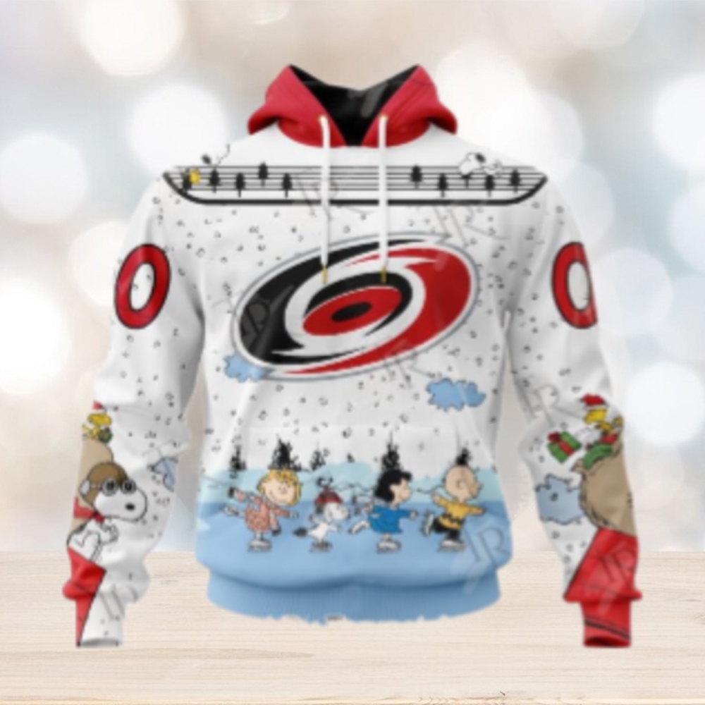 NHL Carolina Hurricanes Special Peanuts Ice Skating Design Hoodie NHL Carolina Hurricanes Special Peanuts Ice Skating Design Hoodie