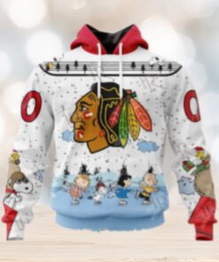 NHL Chicago Blackhawks Special Peanuts Ice Skating Design Hoodie