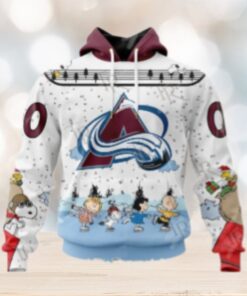 NHL Colorado Avalanche Special Peanuts Ice Skating Design Hoodie