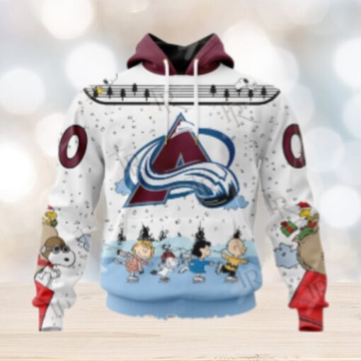NHL Colorado Avalanche Special Peanuts Ice Skating Design Hoodie