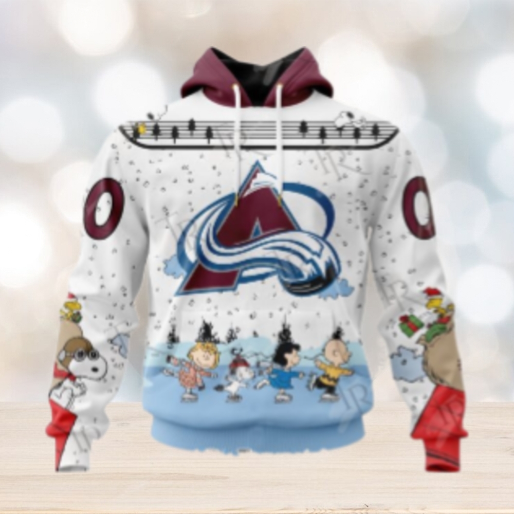 NHL Colorado Avalanche Special Peanuts Ice Skating Design Hoodie NHL Colorado Avalanche Special Peanuts Ice Skating Design Hoodie