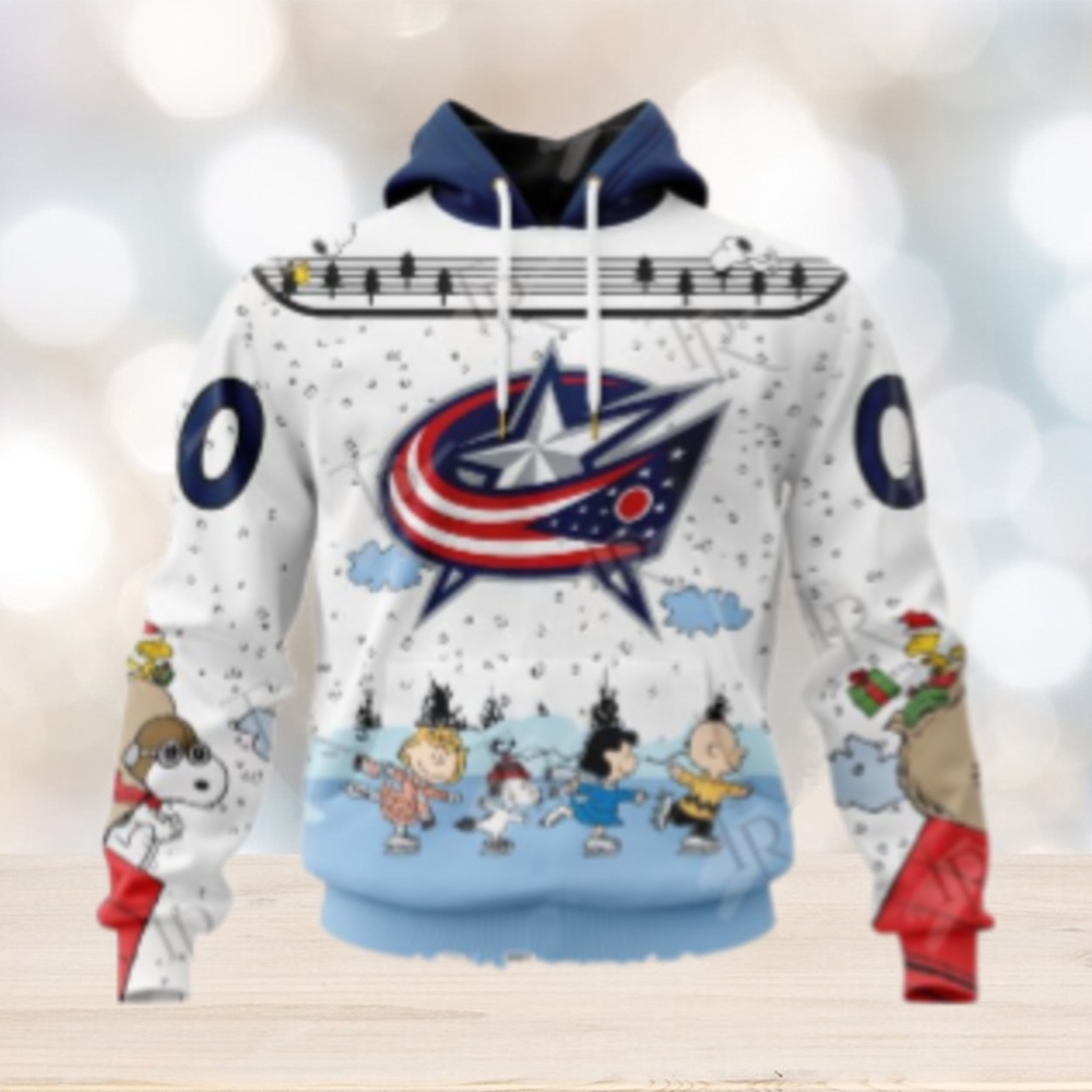 NHL Columbus Blue Jackets Special Peanuts Ice Skating Design Hoodie NHL Columbus Blue Jackets Special Peanuts Ice Skating Design Hoodie