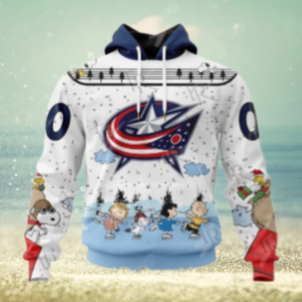 NHL Columbus Blue Jackets Special Peanuts Ice Skating Design Hoodie NHL Columbus Blue Jackets Special Peanuts Ice Skating Design Hoodie