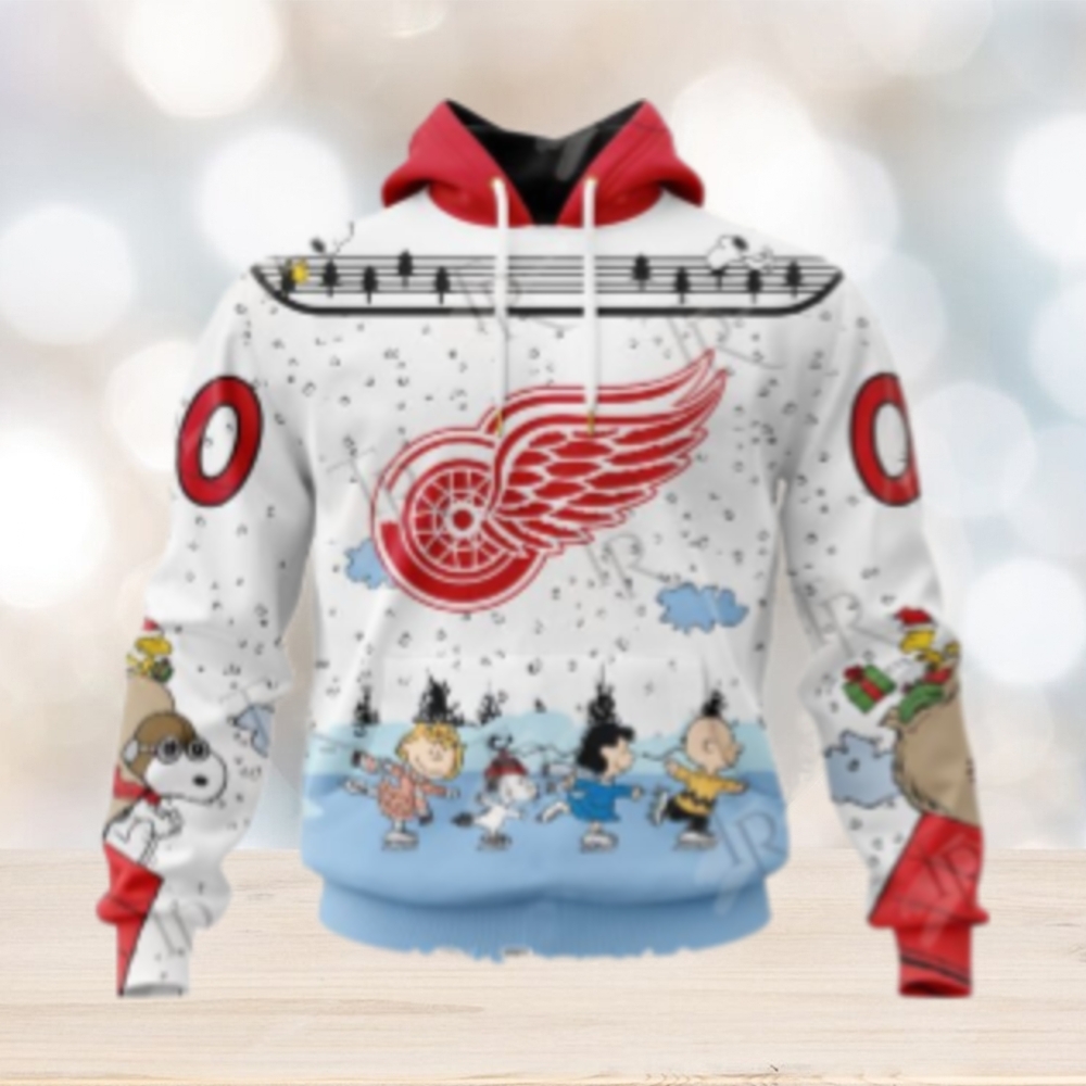 NHL Detroit Red Wings Special Peanuts Ice Skating Design Hoodie NHL Detroit Red Wings Special Peanuts Ice Skating Design Hoodie