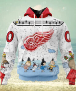 NHL Detroit Red Wings Special Peanuts Ice Skating Design Hoodie