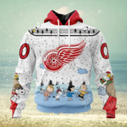 NHL Detroit Red Wings Special Peanuts Ice Skating Design Hoodie