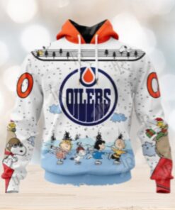 NHL Edmonton Oilers Special Peanuts Ice Skating Design Hoodie