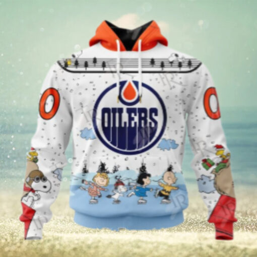 NHL Edmonton Oilers Special Peanuts Ice Skating Design Hoodie