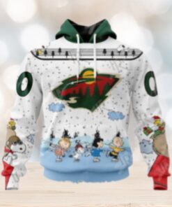 NHL Minnesota Wild Special Peanuts Ice Skating Design Hoodie