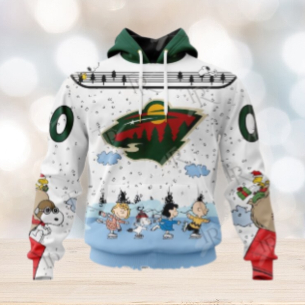 NHL Minnesota Wild Special Peanuts Ice Skating Design Hoodie NHL Minnesota Wild Special Peanuts Ice Skating Design Hoodie