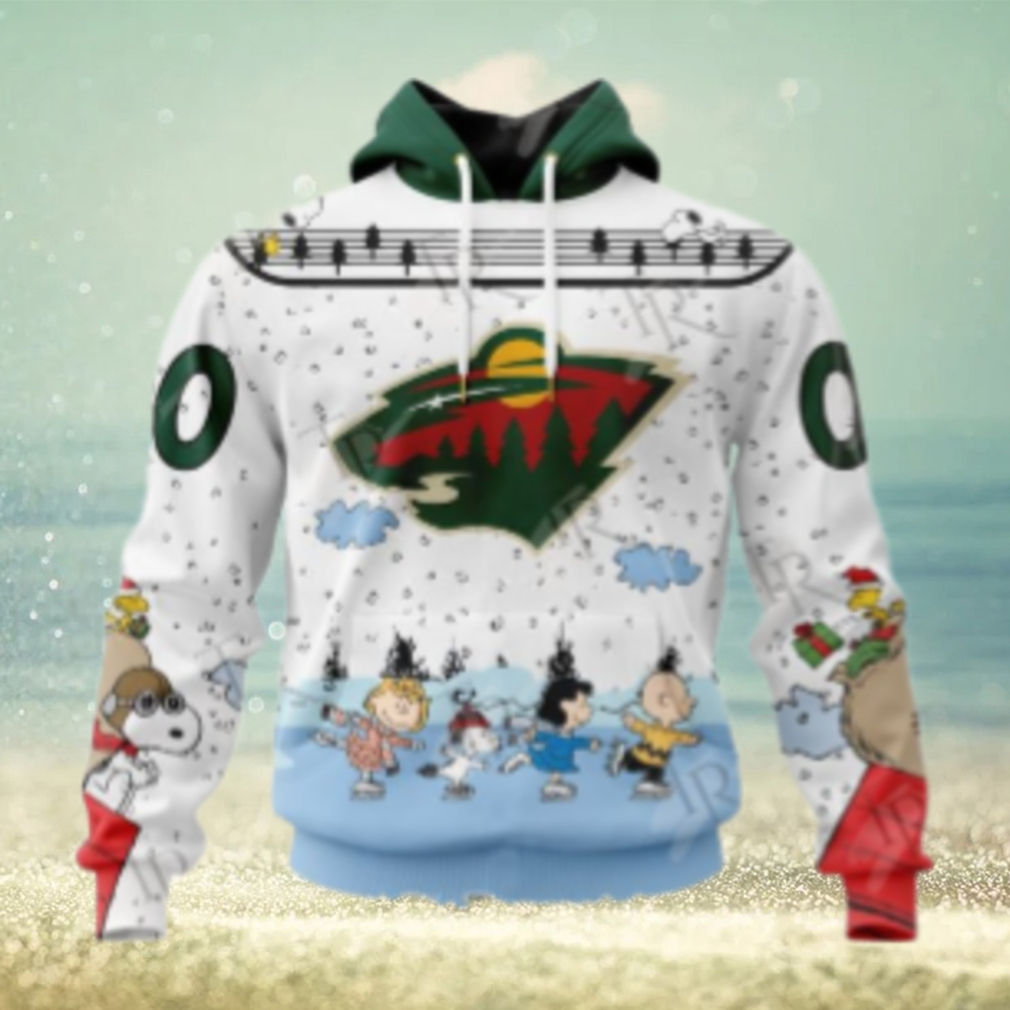 NHL Minnesota Wild Special Peanuts Ice Skating Design Hoodie NHL Minnesota Wild Special Peanuts Ice Skating Design Hoodie