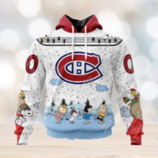 NHL Montreal Canadiens Special Peanuts Ice Skating Design Hoodie