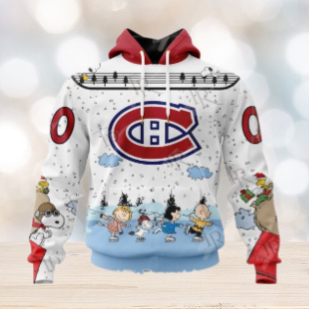 NHL Montreal Canadiens Special Peanuts Ice Skating Design Hoodie NHL Montreal Canadiens Special Peanuts Ice Skating Design Hoodie