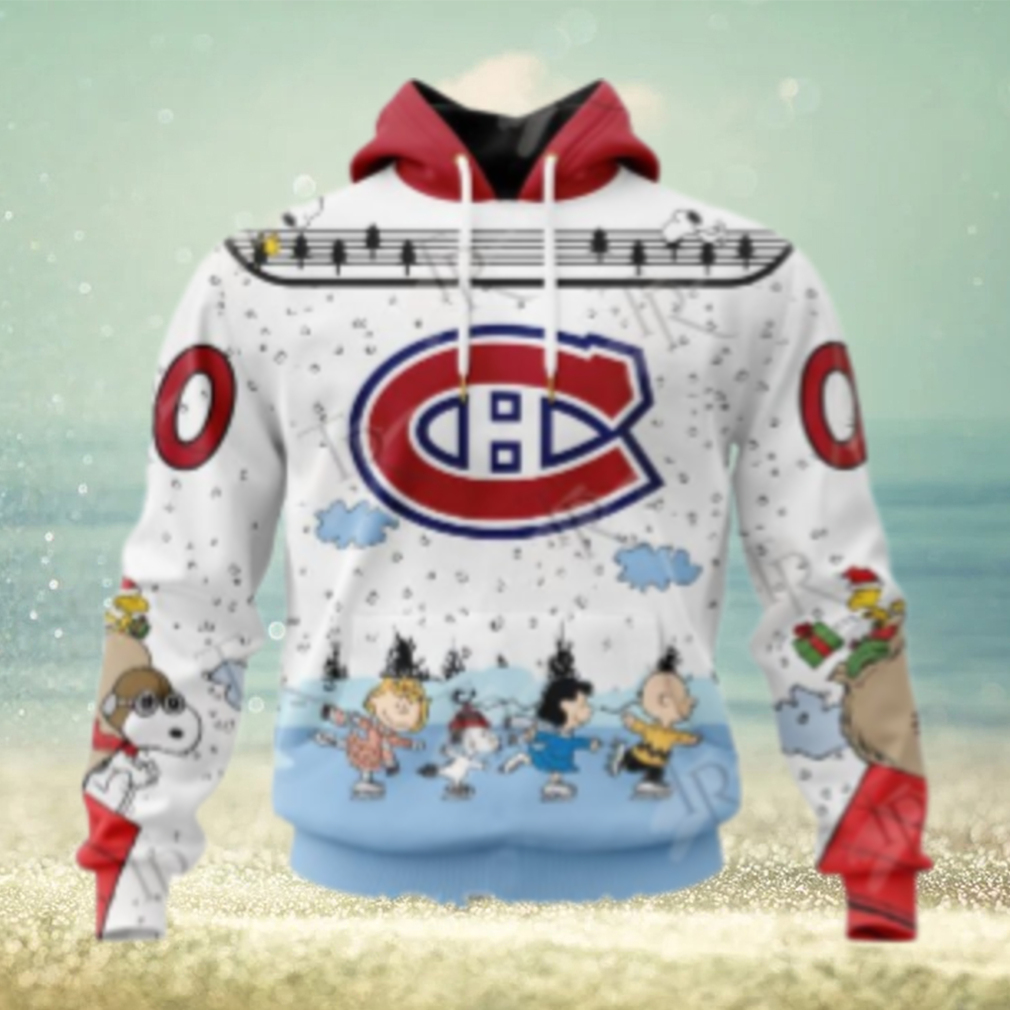NHL Montreal Canadiens Special Peanuts Ice Skating Design Hoodie NHL Montreal Canadiens Special Peanuts Ice Skating Design Hoodie