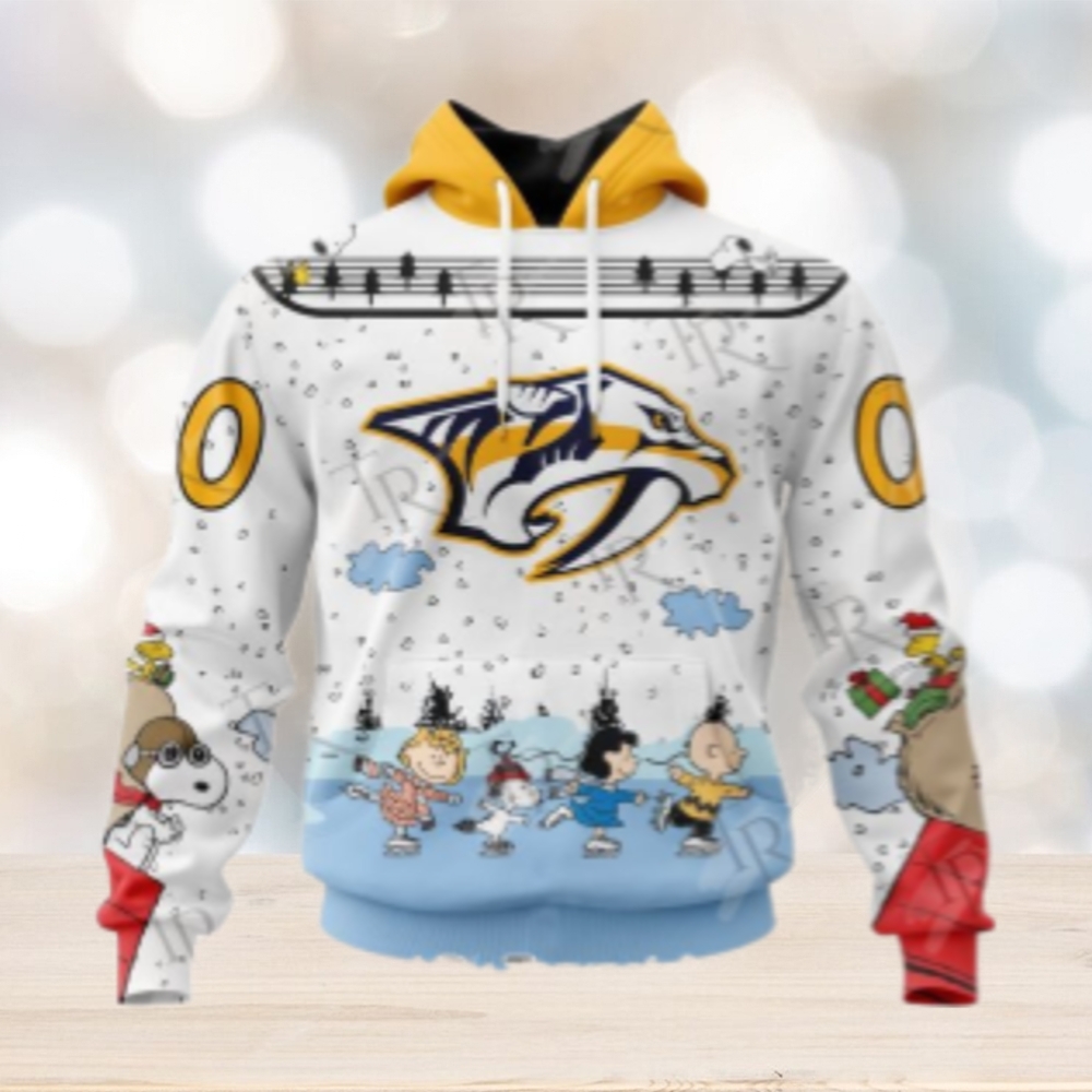 NHL Nashville Predators Special Peanuts Ice Skating Design Hoodie NHL Nashville Predators Special Peanuts Ice Skating Design Hoodie