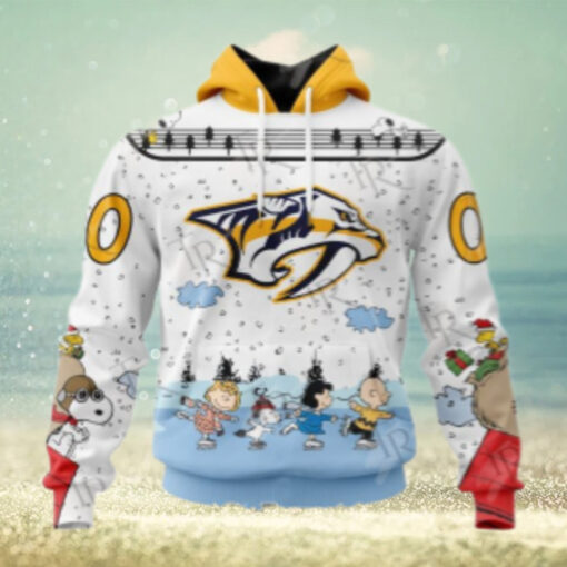 NHL Nashville Predators Special Peanuts Ice Skating Design Hoodie