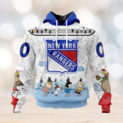 NHL New York Rangers Special Peanuts Ice Skating Design Hoodie