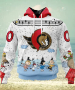 NHL Ottawa Senators Special Peanuts Ice Skating Design Hoodie