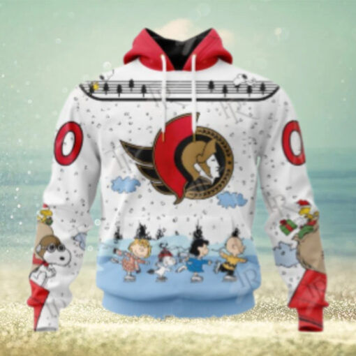 NHL Ottawa Senators Special Peanuts Ice Skating Design Hoodie