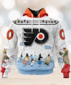NHL Philadelphia Flyers Special Peanuts Ice Skating Design Hoodie