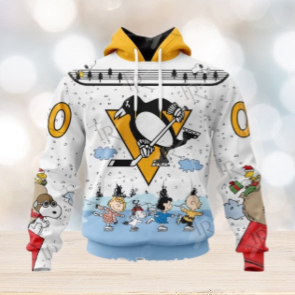 NHL Pittsburgh Penguins Special Peanuts Ice Skating Design Hoodie NHL Pittsburgh Penguins Special Peanuts Ice Skating Design Hoodie