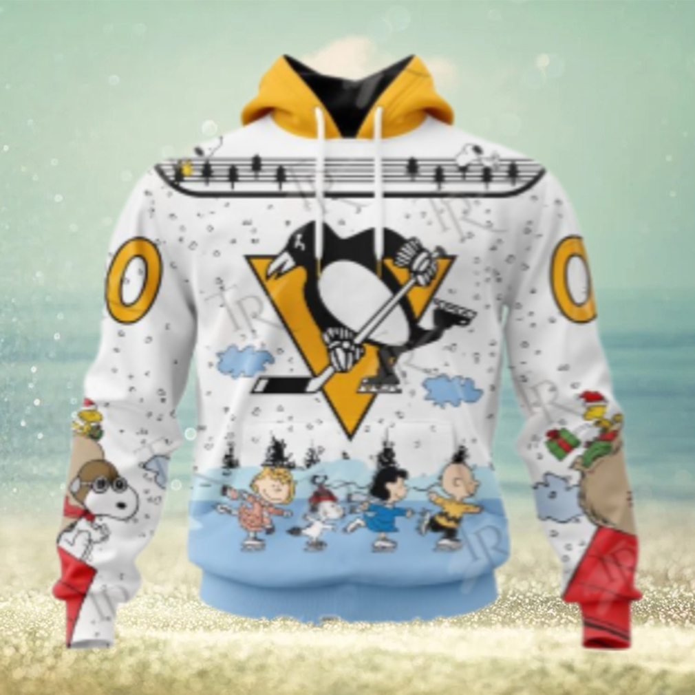 NHL Pittsburgh Penguins Special Peanuts Ice Skating Design Hoodie NHL Pittsburgh Penguins Special Peanuts Ice Skating Design Hoodie