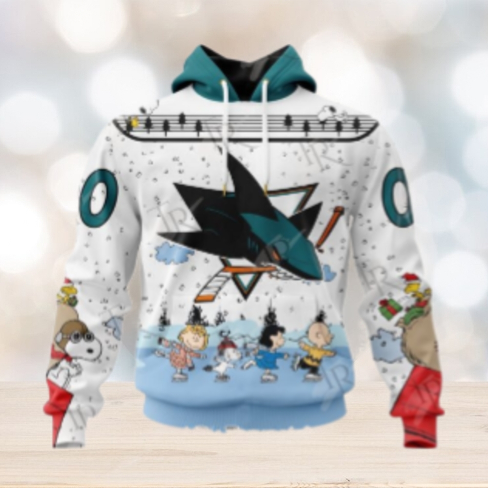 NHL San Jose Sharks Special Peanuts Ice Skating Design Hoodie NHL San Jose Sharks Special Peanuts Ice Skating Design Hoodie