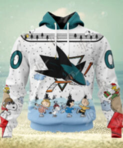 NHL San Jose Sharks Special Peanuts Ice Skating Design Hoodie