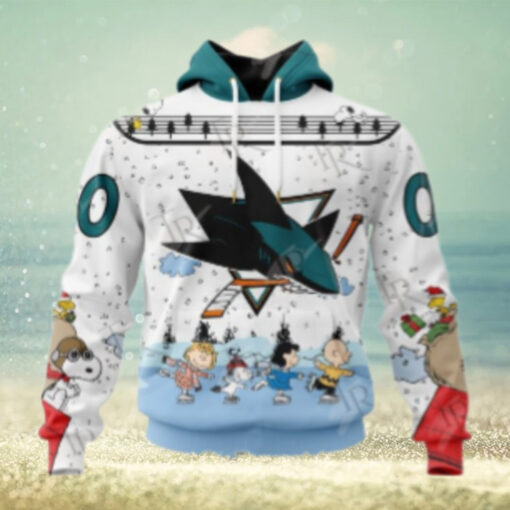 NHL San Jose Sharks Special Peanuts Ice Skating Design Hoodie