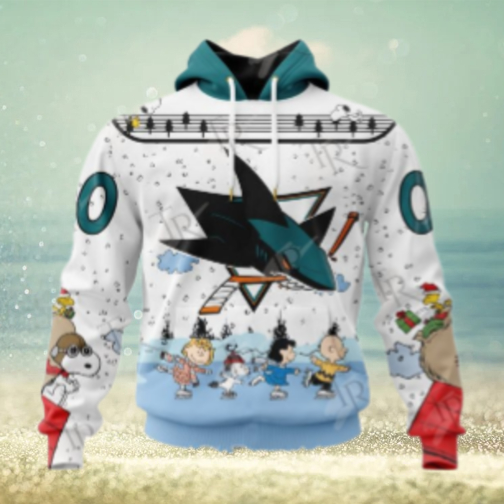 NHL San Jose Sharks Special Peanuts Ice Skating Design Hoodie NHL San Jose Sharks Special Peanuts Ice Skating Design Hoodie