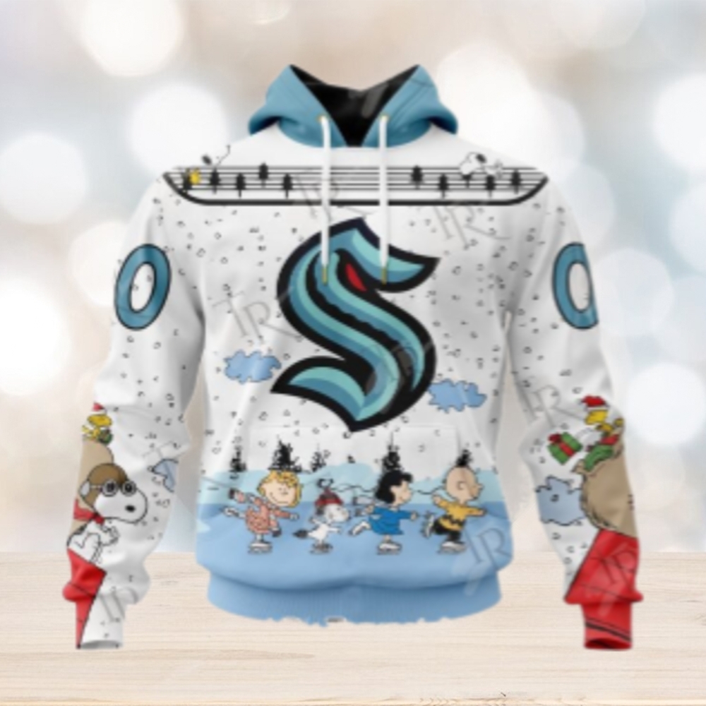 NHL Seattle Kraken Special Peanuts Ice Skating Design Hoodie NHL Seattle Kraken Special Peanuts Ice Skating Design Hoodie