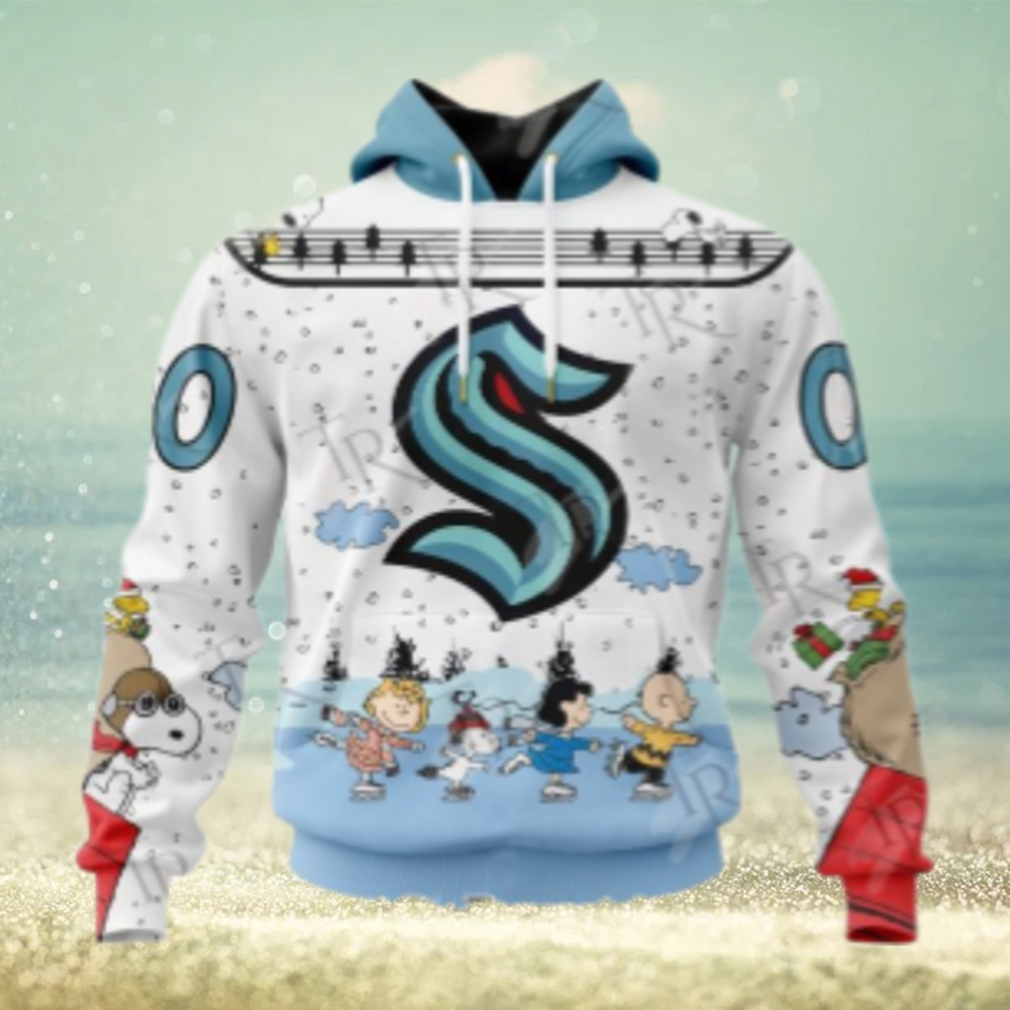 NHL Seattle Kraken Special Peanuts Ice Skating Design Hoodie NHL Seattle Kraken Special Peanuts Ice Skating Design Hoodie