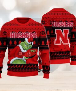 Nebraska Cornhuskers Grinch Ugly Christmas Sweater