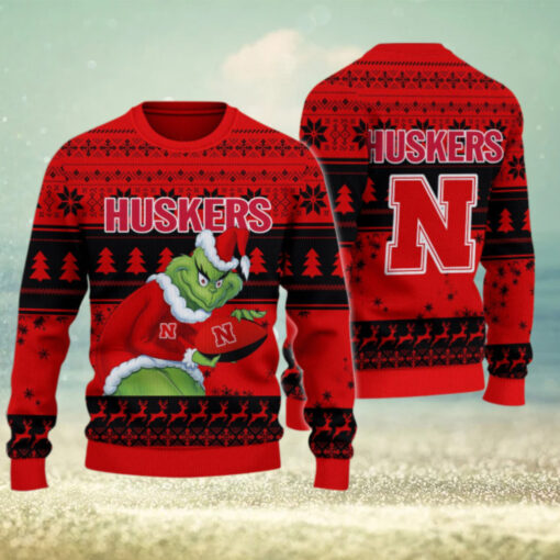 Nebraska Cornhuskers Grinch Ugly Christmas Sweater