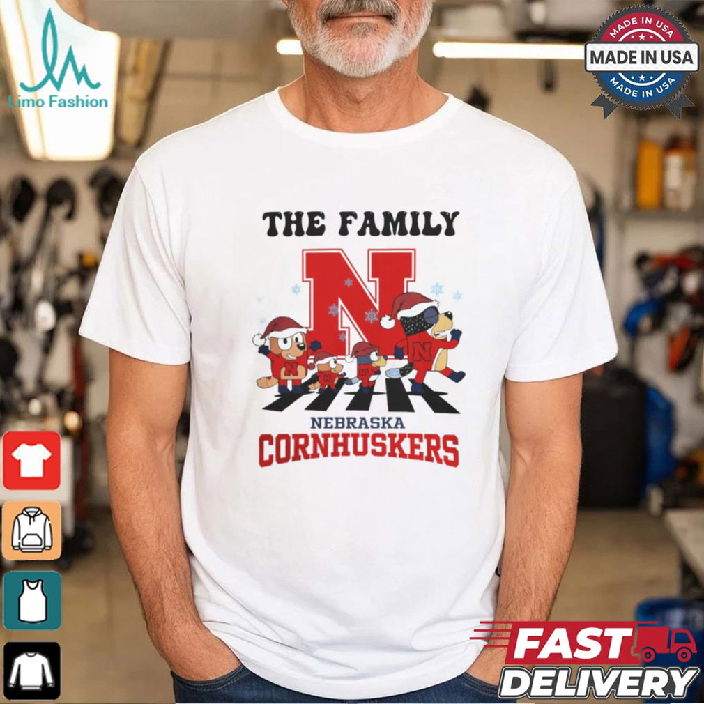 Nebraska Cornhuskers X Family Bluey Merry Christmas 2024 Shirt Nebraska Cornhuskers X Family Bluey Merry Christmas 2024 Shirt