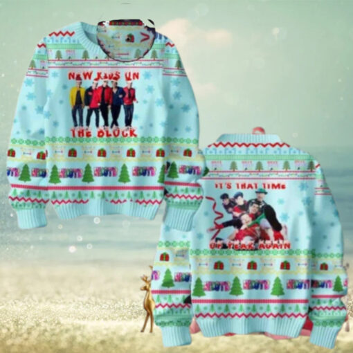 New Kids On The Block Its That Time Of Year Again Light Blue Chirstmas Gifts 2024 Xmas For Family And Friends Ugly Sweater