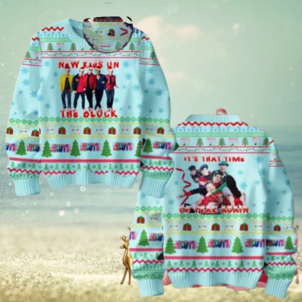 New Kids On The Block Its That Time Of Year Again Light Blue Chirstmas Gifts 2024 Xmas For Family And Friends Ugly Sweater New Kids On The Block Its That Time Of Year Again Light Blue Chirstmas Gifts 2024 Xmas For Family And Friends Ugly Sweater
