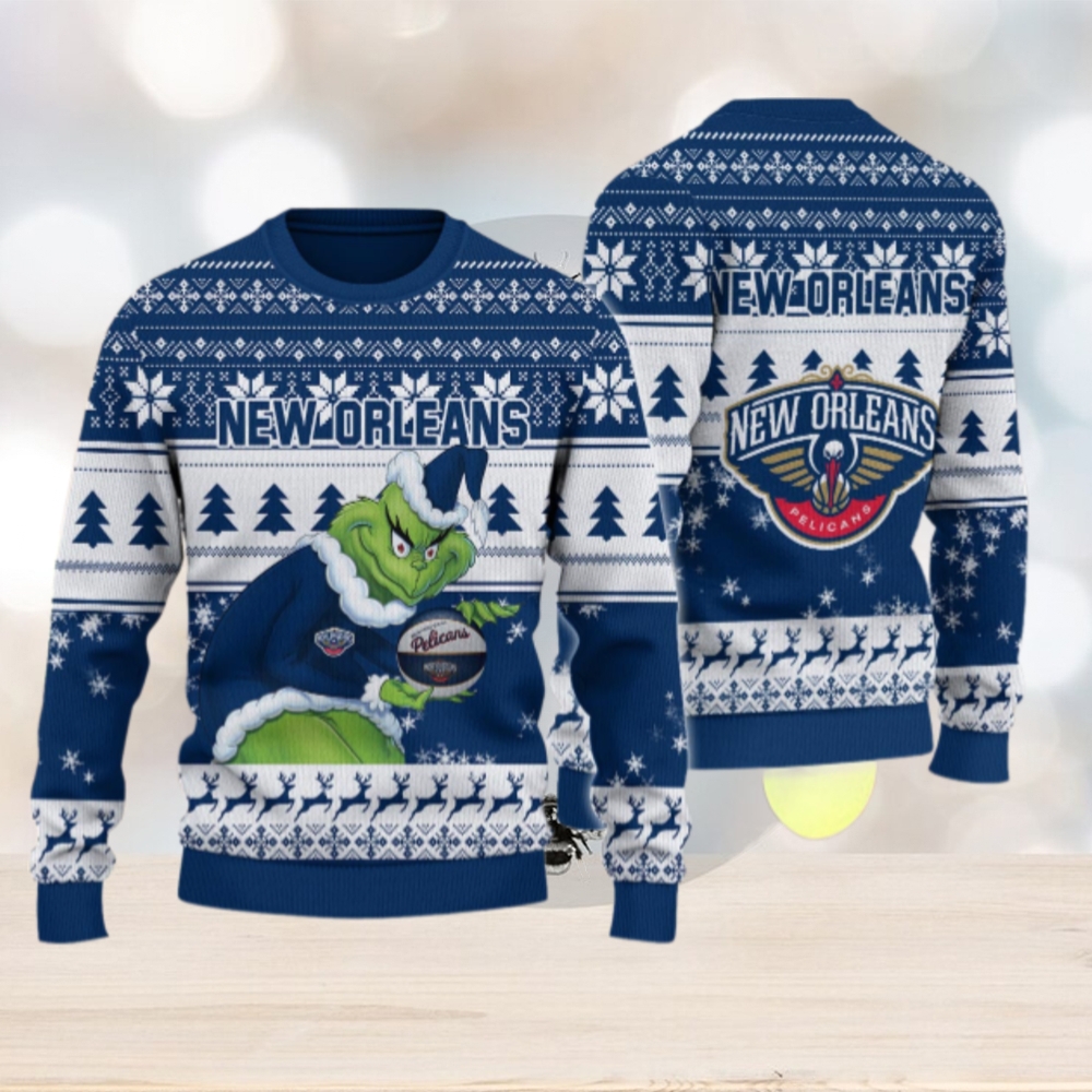 New Orleans Pelicans Grinch Christmas Ugly Sweater New Orleans Pelicans Grinch Christmas Ugly Sweater