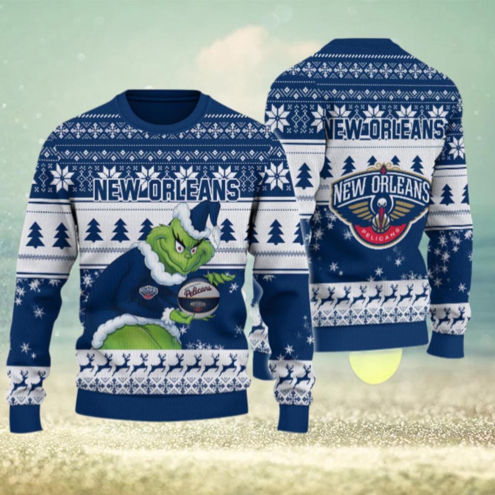 New Orleans Pelicans Grinch Christmas Ugly Sweater New Orleans Pelicans Grinch Christmas Ugly Sweater