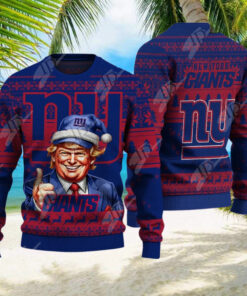 New York Giants Christmas Donald Trump Knitted Sweater