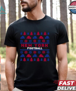 New York Giants Football Pattern Christmas Shirt