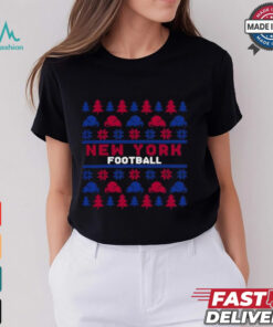 New York Giants Football Pattern Christmas Shirt