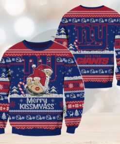 New York Giants NFL 2024 Merrykissmyass Funny Santa Claus Christmas Ugly Sweater