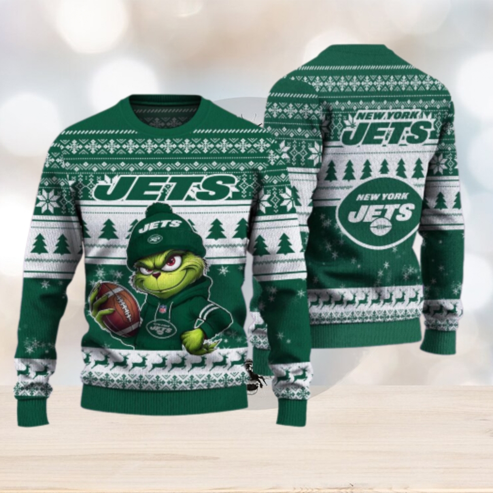 New York Jets The Grinch Ugly Christmas Sweater NFL Xmas Gift