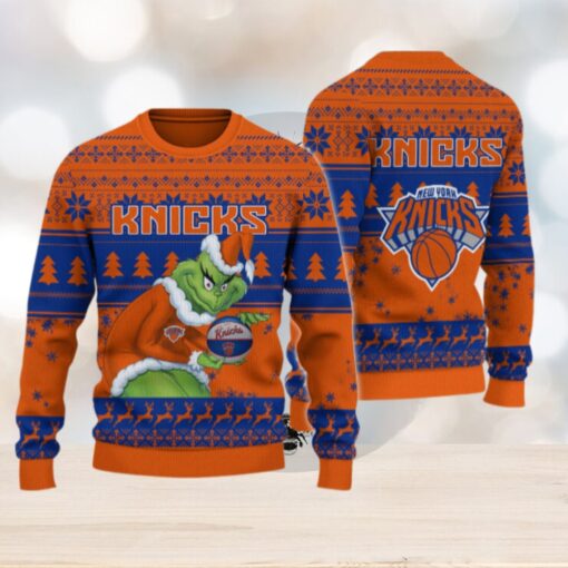 New York Knicks Grinch Christmas Ugly Sweater