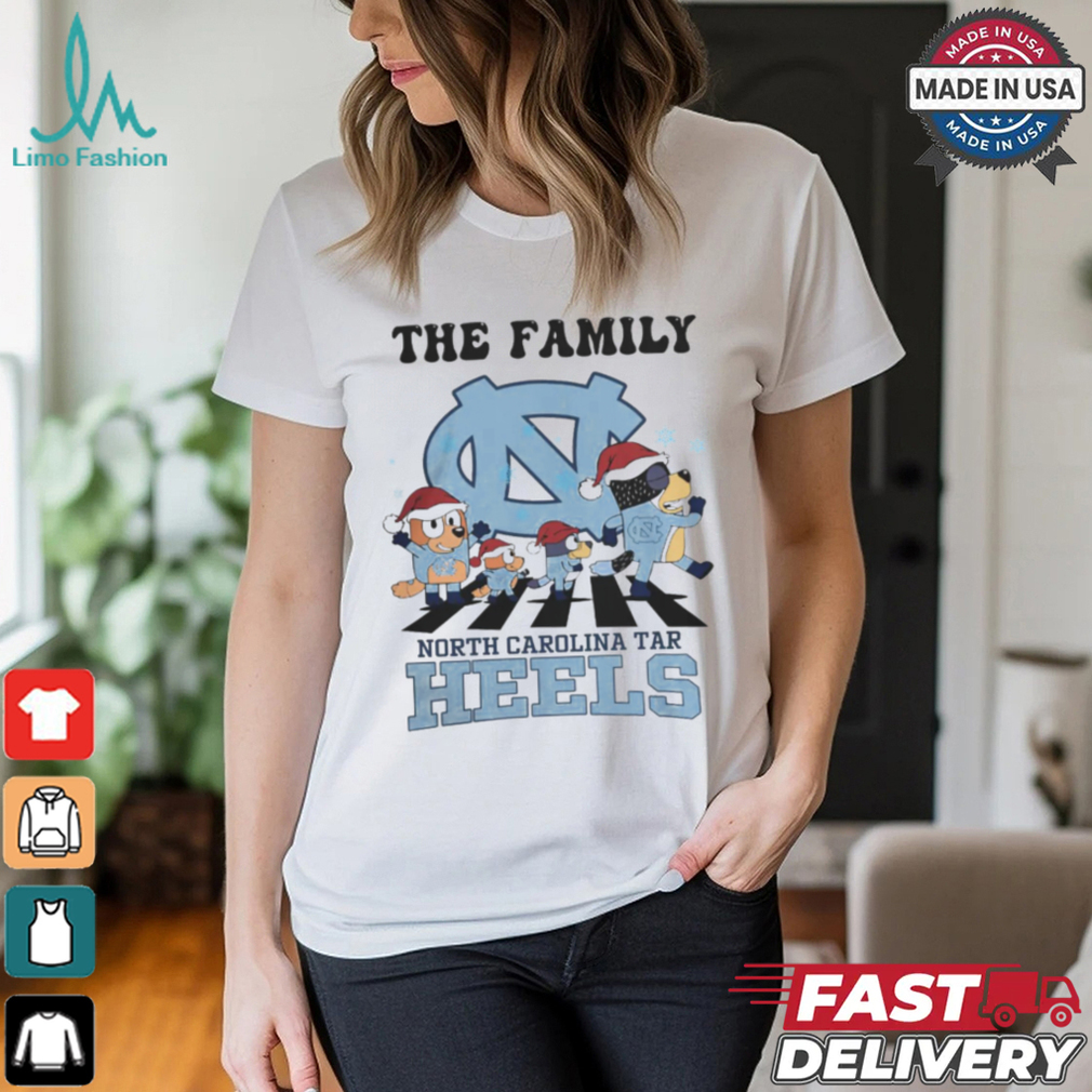 North Carolina Tar Heels X Family Bluey Merry Christmas 2024 Shirt North Carolina Tar Heels X Family Bluey Merry Christmas 2024 Shirt
