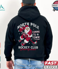 North Pole Coming To Town Hockey Club Shirt