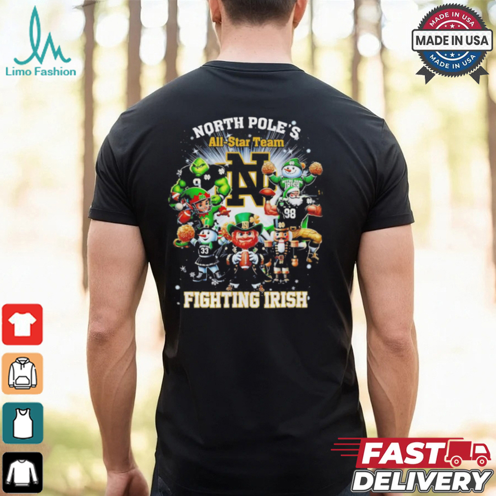North Pole’s all star team Fighting Irish Christmas shirt North Pole’s all star team Fighting Irish Christmas shirt
