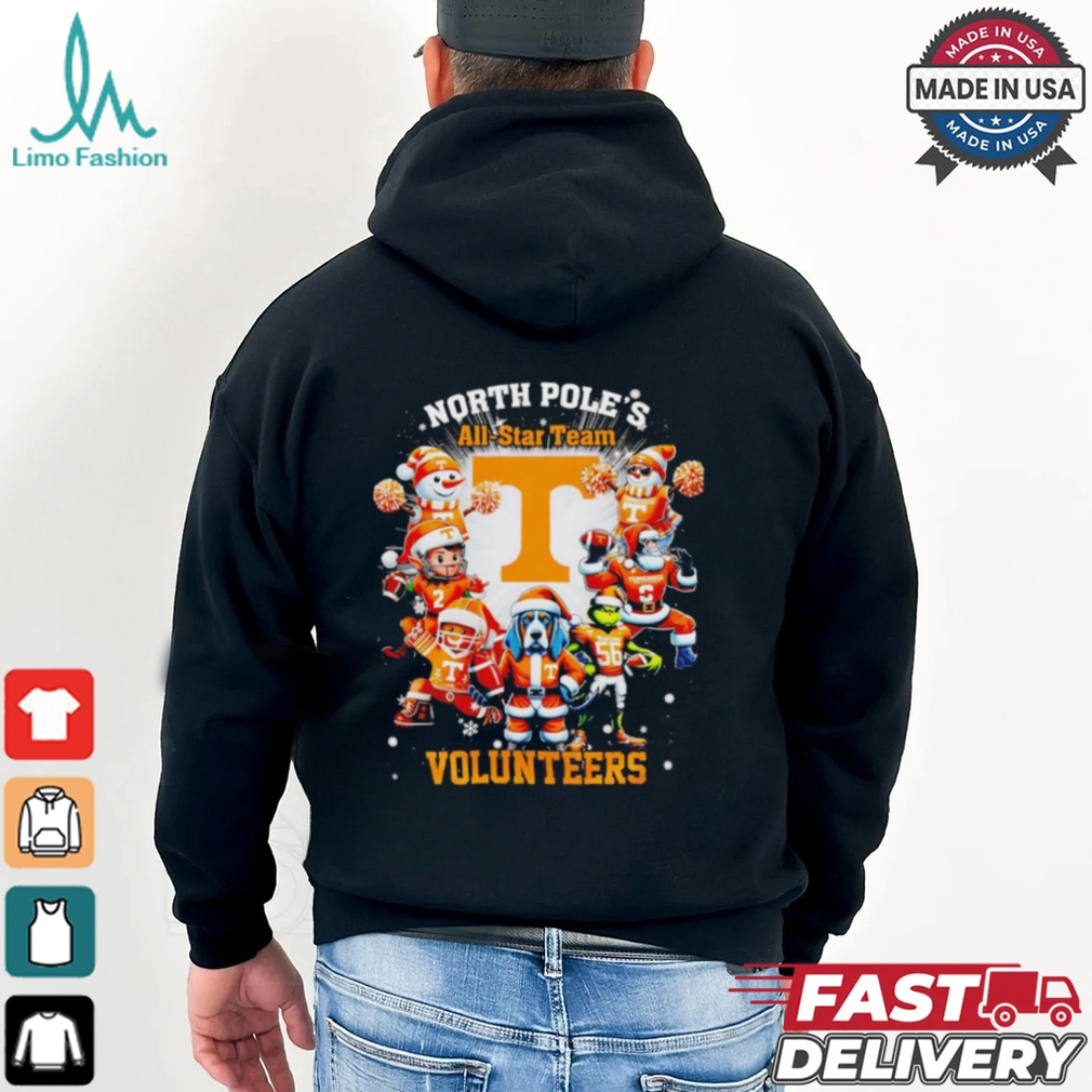 North Pole’s all star team Tennessee Volunteers Christmas shirt North Pole’s all star team Tennessee Volunteers Christmas shirt